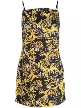 Versace Jeans Couture платье мини с логотипом, черный
