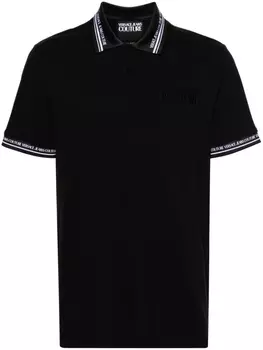 Versace Jeans Couture рубашка поло с логотипом, черный