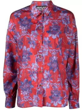 Versace Jeans Couture рубашка с длинными рукавами и принтом, красный