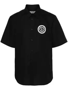 Versace Jeans Couture рубашка с логотипом V-Emblem, черный