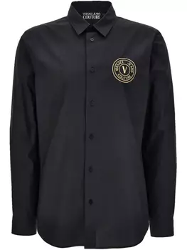 Versace Jeans Couture рубашка с логотипом V-Emblem, черный