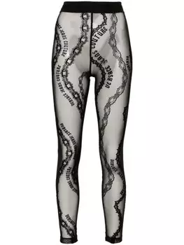 Versace Jeans Couture сетчатые легинсы с принтом, черный