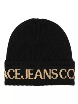 Versace Jeans Couture шапка бини с логотипом, черный