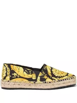 Versace Kids эспадрильи с принтом Barocco, черный