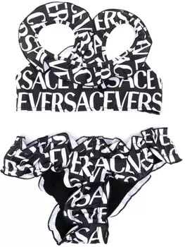 Versace Kids бикини с логотипом, черный
