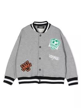 Versace Kids бомбер с логотипом, серый