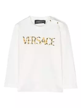 Versace Kids футболка с логотипом, белый