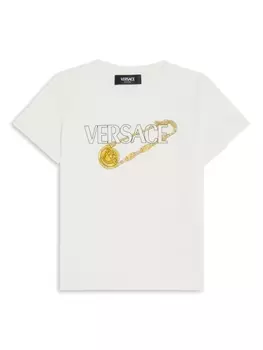 Versace Kids футболка с логотипом, белый