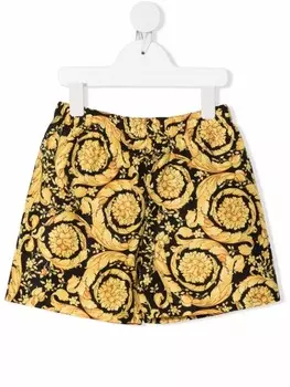 Versace Kids плавки-шорты с принтом Barocco Kids, черный
