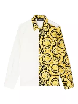 Versace Kids рубашка с принтом Barocco, белый