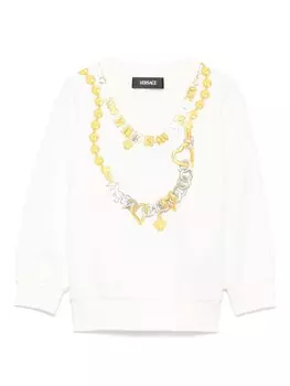 Versace Kids толстовка с логотипом, белый