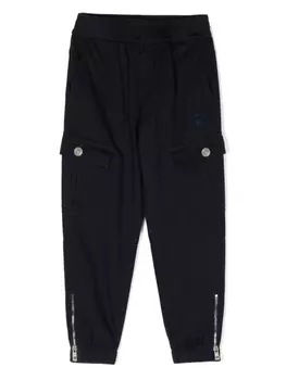 Versace Kids зауженные брюки карго, синий
