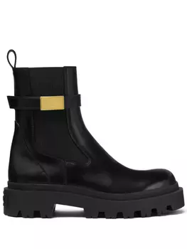 Versace кожаные ботинки, черный