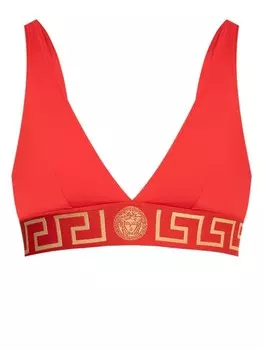 Versace верх бикини с узором «грека», красный