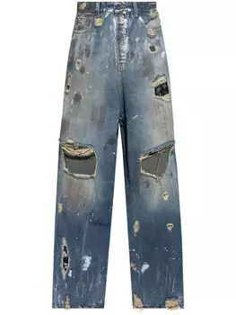 VETEMENTS джинсы с эффектом потертости, синий