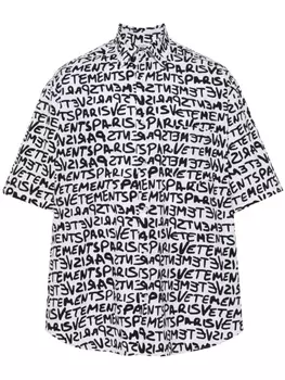 VETEMENTS рубашка с логотипом, белый