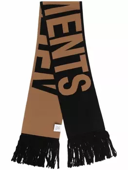 VETEMENTS шерстяной шарф вязки интарсия, черный