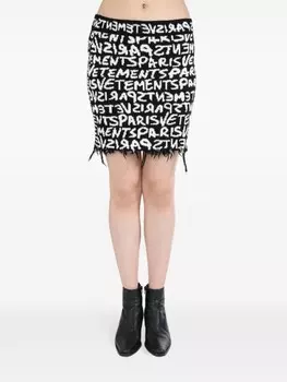 VETEMENTS юбка с монограммой граффити, черный