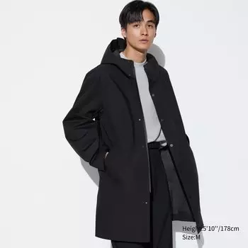 Ветровка BLOCKTECH с капюшоном UNIQLO, черный