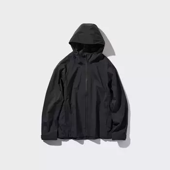 Ветровка BLOCKTECH с капюшоном UNIQLO, черный