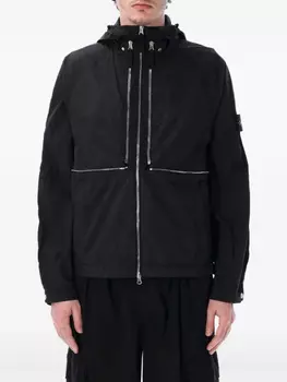 Ветровка с капюшоном Stone Island, черный