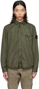 Ветрозащитная куртка цвета хаки Stone Island