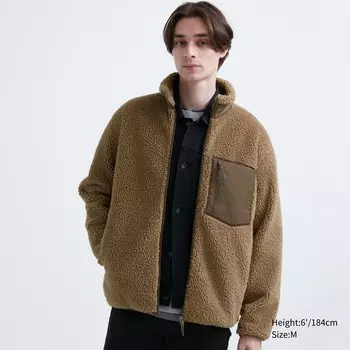 Ветрозащитная внешняя флисовая куртка Uniqlo, бежевый