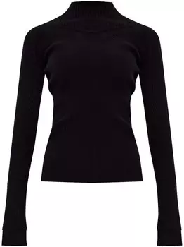 Victoria Beckham топ в рубчик, черный