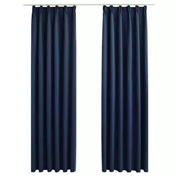 VidaXL Плотные шторы с крючками 2 шт. Синие 140х175см.