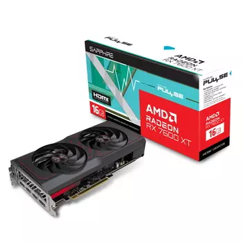 Видеокарта Sapphire Pulse AMD Radeon RX 7600 XT, 16 ГБ, 11339-04-20G, черный