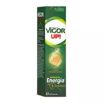 Vigor, Fast Up со вкусом апельсина, пищевая добавка, 20 шипучих таблеток