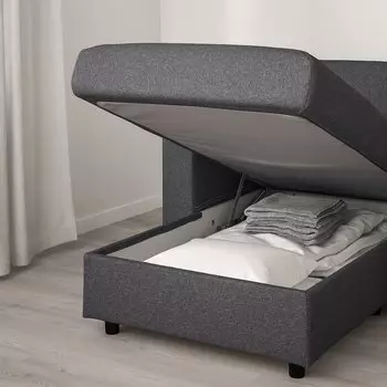 ВИМЛЕ 3-местный диван + диван, с подголовником/Гуннаред средний серый VIMLE IKEA