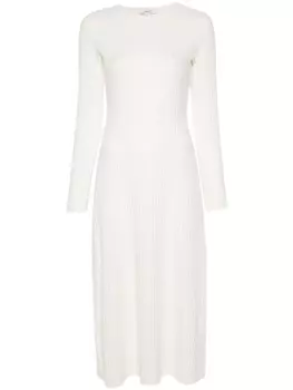 Vince ребристое платье миди, белый