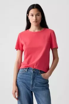 Винтажная футболка из органического хлопка с круглым вырезом Gap, розовый