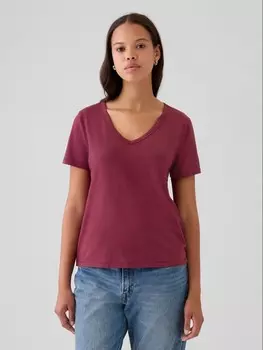 Винтажная хлопковая футболка Gap, красный