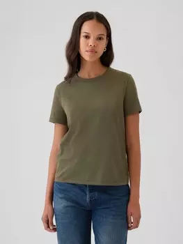 Винтажная хлопковая футболка Gap, зеленый