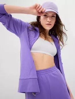 Винтажная мягкая толстовка с логотипом и молнией Gap, фиолетовый