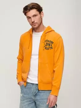 Винтажная спортивная толстовка на молнии Superdry, золотой