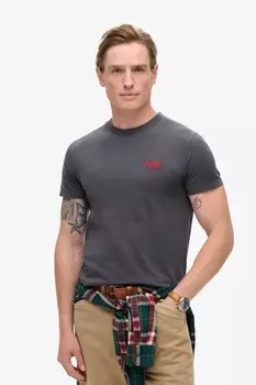 Винтажная вышитая футболка Superdry, черный