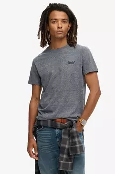 Винтажная вышитая футболка Superdry, серый