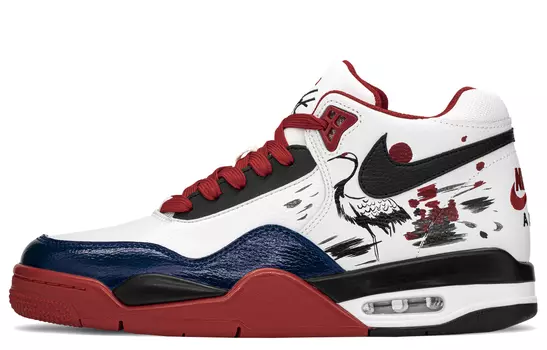 Винтажные баскетбольные кроссовки Nike Flight Legacy унисекс, Vivd Red/Bliss Blue/Footwear White