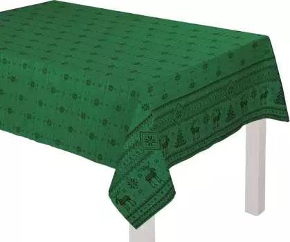 Вирт скатерть "РОМО" Wirth 130х160 см, зеленый/золотой