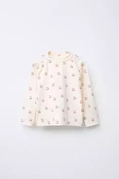 Вишневая футболка для плавания ZARA, экрю