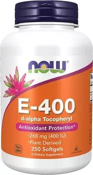 Витамин Е Now Foods, 250 капсул