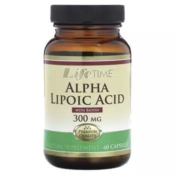 Витамины альфа-липоевая кислота LifeTime Vitamins 300 мг, 60 капсул