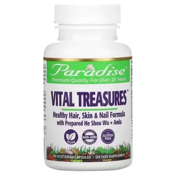 Витамины для Волос Кожи и Ногтей Paradise Herbs Vital Treasures, 60 капсул