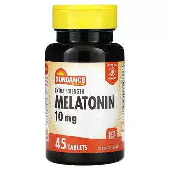 Витамины Sundance Vitamins экстра сила мелатонин 10 мг, 45 таблеток