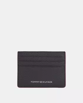 Визитница из грубой кожи черного цвета Tommy Hilfiger, черный
