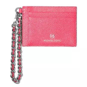 Визитница Michael Michael Kors Small Pebbled Leather Chain, розовый