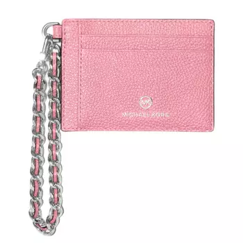 Визитница Michael Michael Kors Small Pebbled Leather Chain, розовый